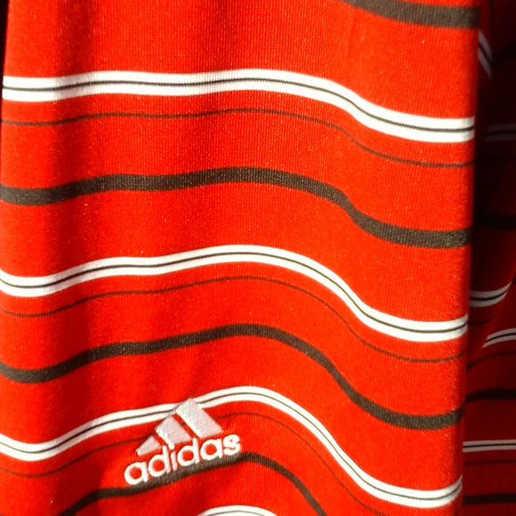 Adidas ClimaLite Red Stripe Men's Polo Shirt Large - Picture 3 of 5